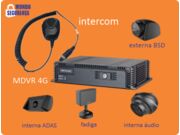 KIT GRAVADOR VEICULAR 4G (MDVR) - 4 CAMERAS + INTERCOM